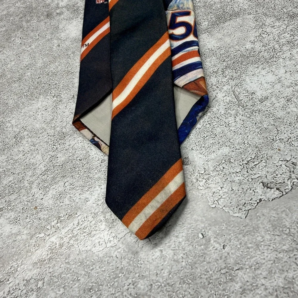 Vintage Ralph Marlin Polyester‎ Tie Mens One Size Blue Chicago Bears Necktie 90s